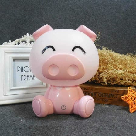 Piggy Mini Cartoon Electric Table LED Lamp - Pink_0