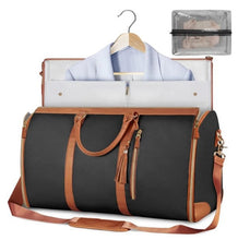 Load image into Gallery viewer, Large folding suit bag, large capacity, handheld clothing, luggage bag - Black/Brown_0
